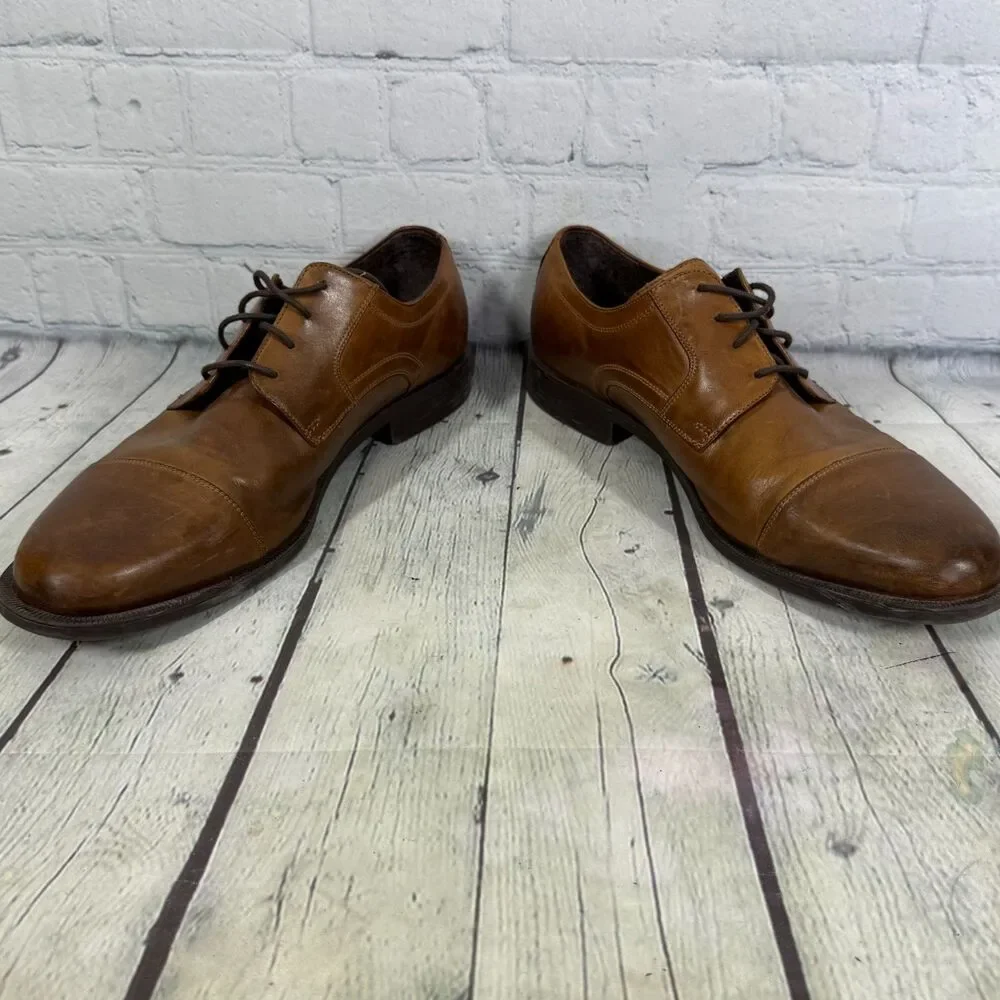Cole Haan Dustin Cap OX II Oxford Men 11.5M Brown Leather Cap Toe Dress Shoes